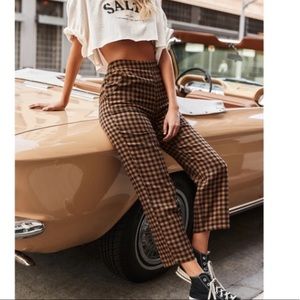 Shop 12th Tribe The Salty blonde Bishop checkered trousers